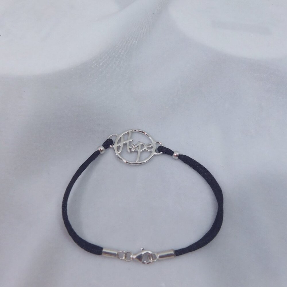 Ladies Black Cord Bracelet - "Hope"
